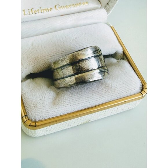 Vintage 60's Sterling Silver Spoon Ring 12.5 grams Size 8.5 - Picture 3 of 11